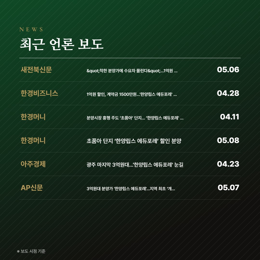 한양립스 에듀포레 언론 보도 모음