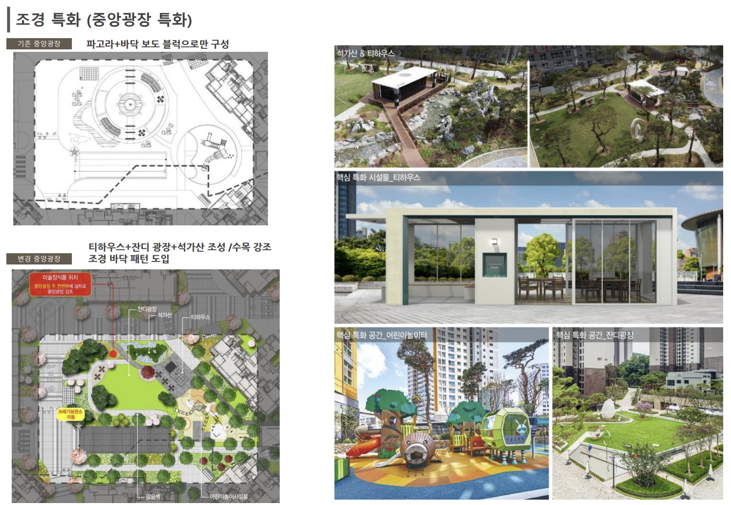 한양립스 에듀포레 조경 특화 - 중앙광장